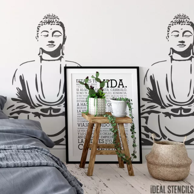 Buddha Meditating Stencil Home Wall Decor Art Craft Paint Reusable Ideal Stencil