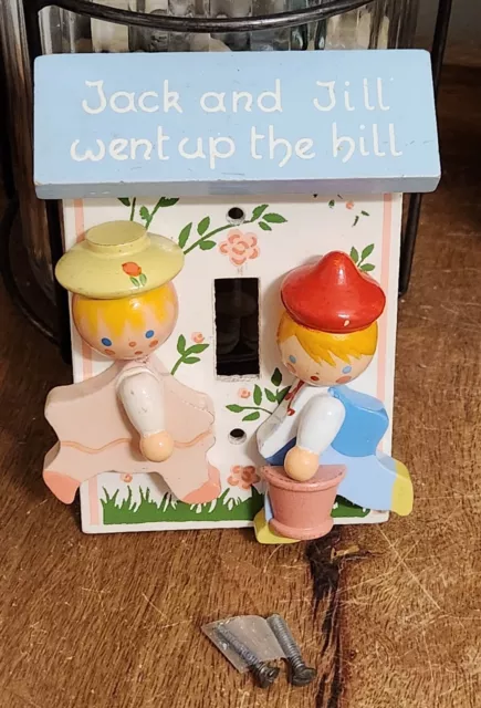 Originals by Irmi Light Switch Cover Vintage Jack and Jill Wooden Switch Cover