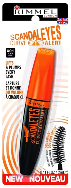 Rimmel Scandaleyes Curved Brush Mascara, Black, 0.41 Fl Oz (Pack of 1)