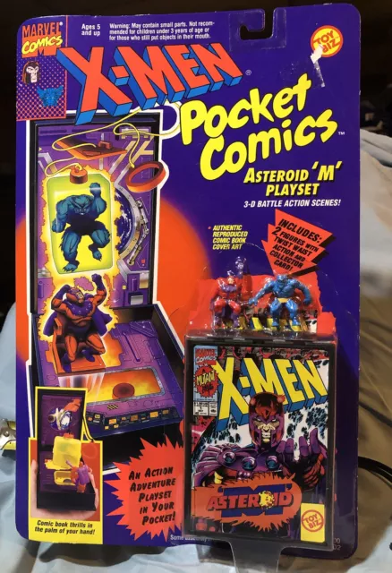1994 Marvel X-MEN #1 Pocket Comics ASTEROID M  Playset, Toy Biz. New, Sealed MOC