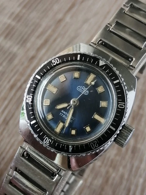 Montre Vintage Femme NERLEX Mécanique à Remontage - Boîtier Chromé, Bracelet, Bon état D'usage