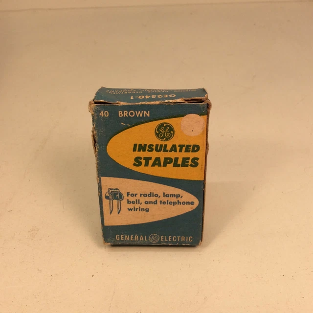 Vintage GE Box of 11 Brown Insulated Staples