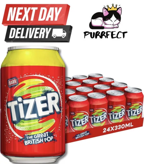 Tizer Barr Soft Drink Low Sugar Fizzy Drink Pack Of 24 Cans (Next Day Delivered)