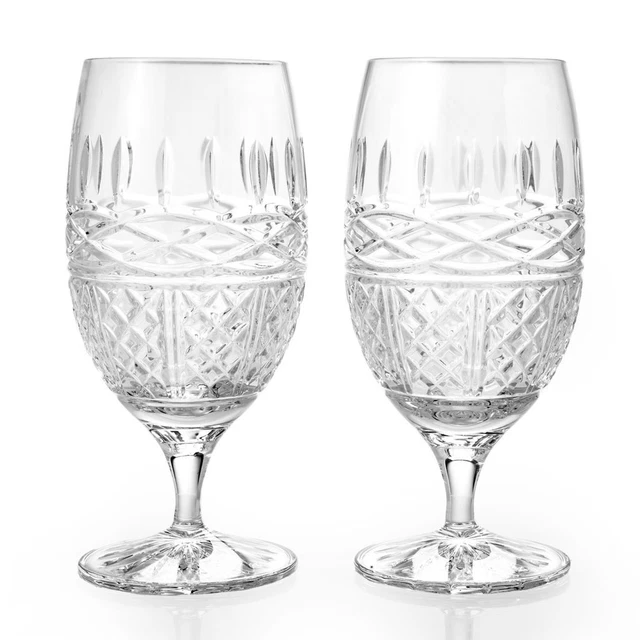 Waterford Crystal Set of 2 Book of Kells Iced Beverage Glasses