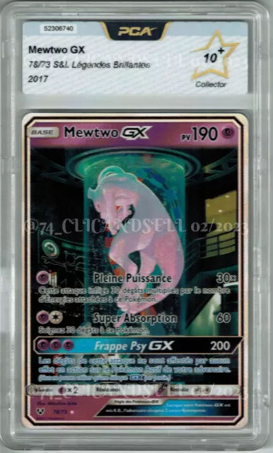 carte Pokémon PCA Mewtwo 78/73 GX S&L Légendes Brillantes FR 10+