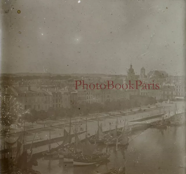 FRANCE La Rochelle c1930 Photo Plaque de verre Stereo Vintage V17T13n