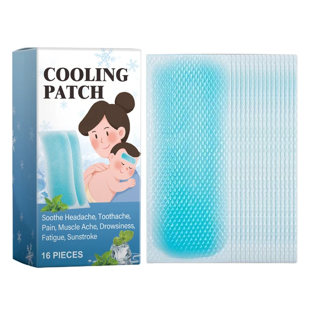 16X COOLING GEL Patch For Fever Cold Pain Cold Cooling Sticker Pad For ...