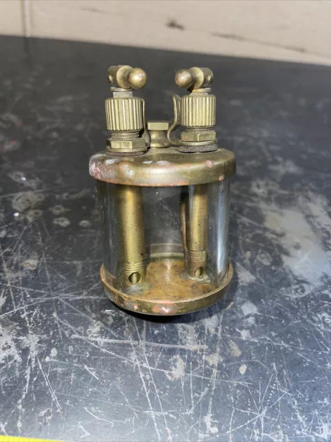 Antique American Lubricator Brass Oiler Dual Feed Hit Miss Engine Marine