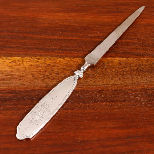 Lapierre Sterling Silver Handled Nail File Wreath & Bow, Tassels 1886-97