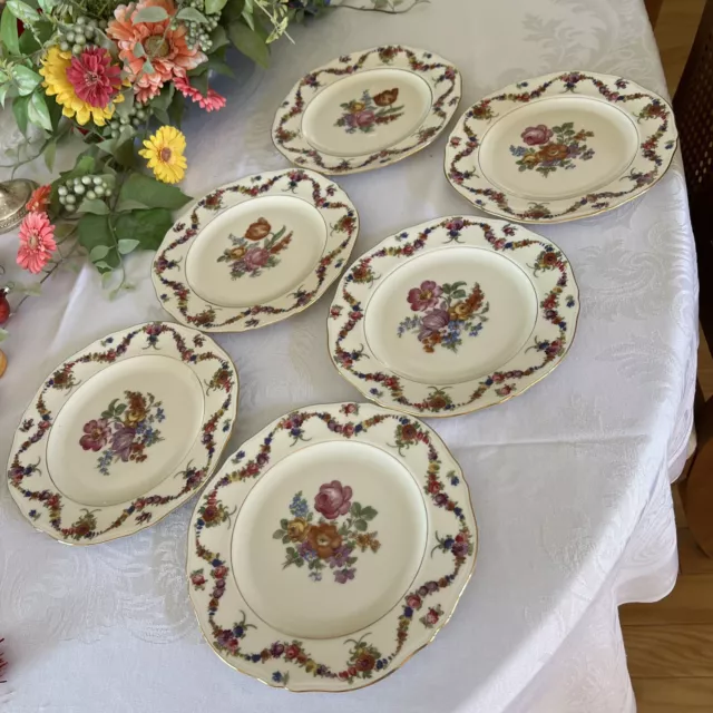 Epiag Czechoslovakia Cream  China 9185 Desserts/ Salad Plates open Floral Swag 6