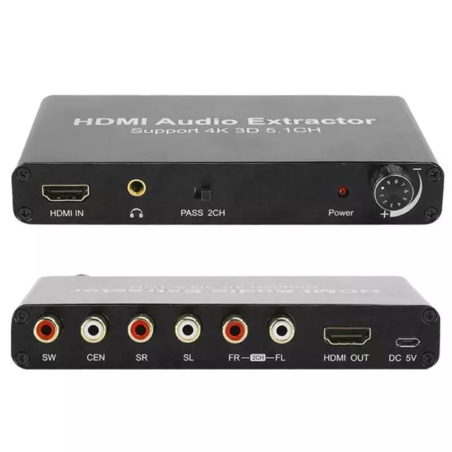 4K HD Digital Analog Stereo Converter Splitter Extractor for TV Audio