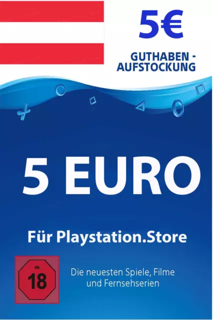 5€ PSN AT Card - 5 Euro Playstation Network Guthaben Digital Code - Österreich