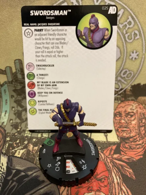 Heroclix Marvel Avengers Defenders War Swordsman 025 Uncommon Figure W/Card