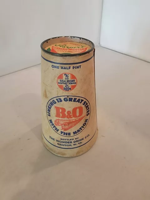 Original B&O Railroad MILK One Half Pint WAX With LID RARE