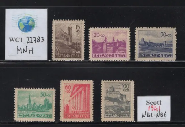 WC1_22783.ESTONIA. 1941 German Occupation set. Sc. NB1-NB6. MNH