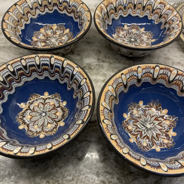 bulagaria Bulgar Handmade Pottery Bowls Set Of 4