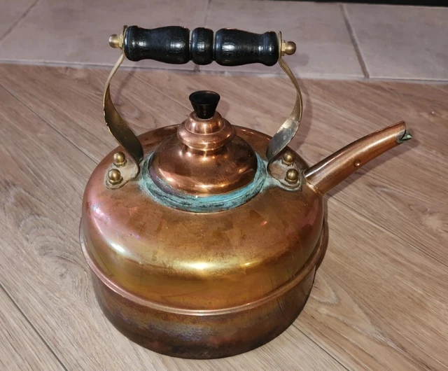 VINTAGE SIMPLEX SOLID Copper Teapot Tea Kettle Made In England 60.00