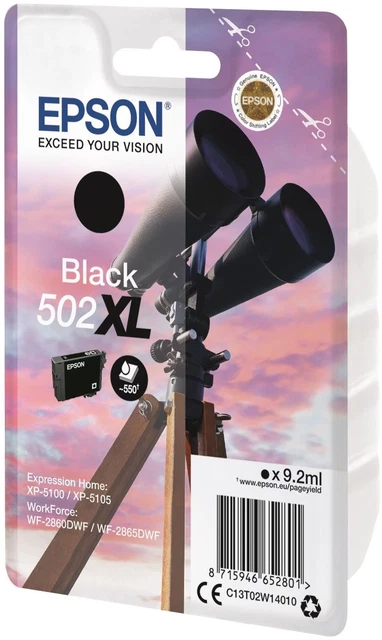 Epson 502Xl Binoculars Black High Yield Ink Cartridge 9Ml - C13T02W14010