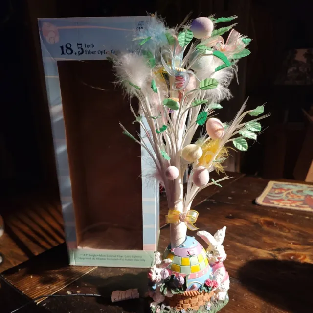 Vintage Fiber Optic Easter Bunny Easter Egg Tree
