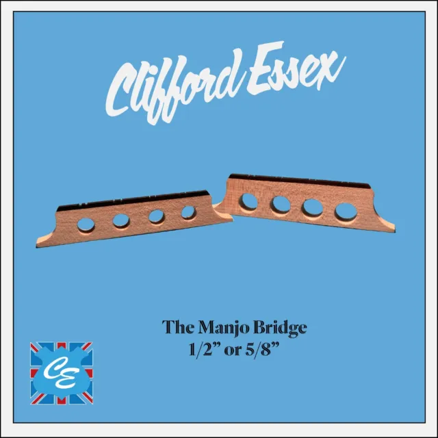Clifford Essex Manjo Bridge. Mandolin-Banjo Bridge. Seasoned Maple & Ebony Top