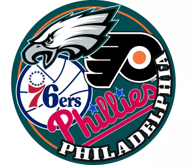 Philadelphia Eagles Phillies 76ers Flyers Combo Cornhole Board Vinyl Skin  Wrap