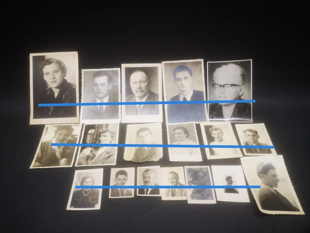 Konvolut alte Fotos, schwarz - weiß Porträts