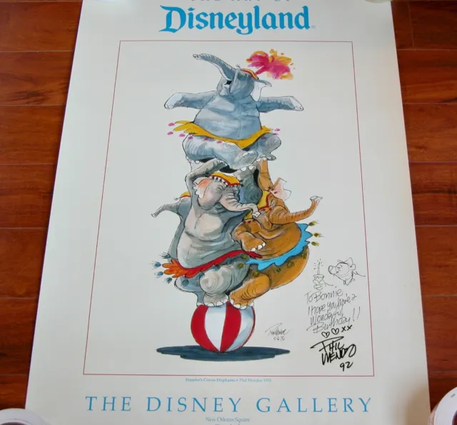 1992 THE ART OF DISNEYLAND Exhibit Poster SIGNED Imagineer Phil Mendez 3