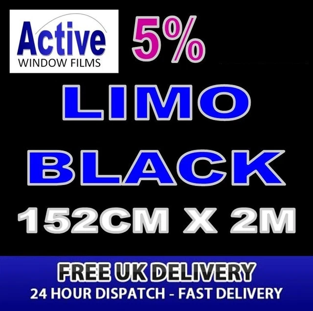 152cm x 2m - 5% Tint Limo Black Car Window Tint Film Roll - Pro Quality
