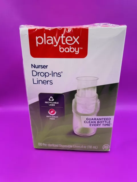 Playtex Baby Nurser Drop Ins Liners, 4 oz (118mL), 100 Count, NEW SEALED!!