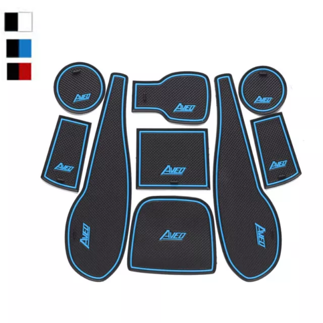 Pour Chevrolet Aveo 11-14 Tapis de Porte Antidérapant Blanc/Rouge/Bleu