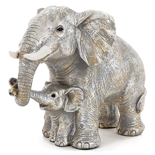 Silvery Elephant Statue - Brings Good Luck & Strength to Home, Office & More!