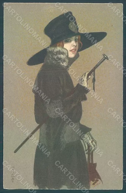 Artist Signed Colombo E. Lady Fashion serie 935 postcard HR2648