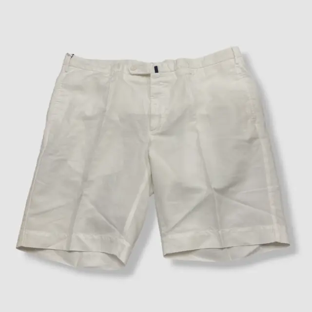 $340 Incotex Men's White Slowear Regular 5-Pocket Chinolino Shorts Size 52