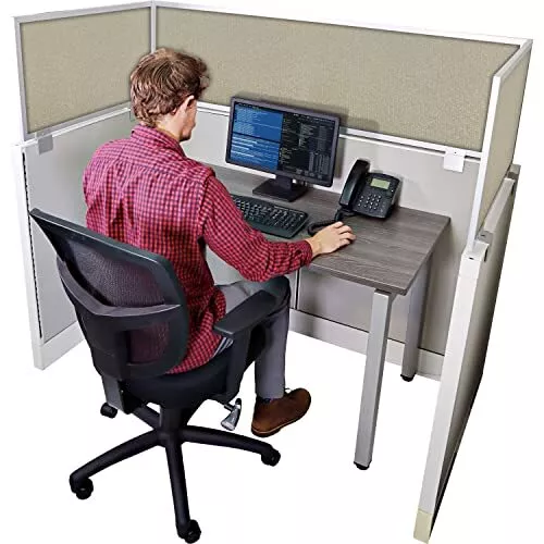 Acoustical Cubicle Privacy Screen Extender Desk Panel & Office Divider Add Separ