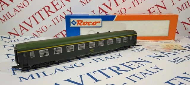 Rame Roco HO 45205.1 – Voiture UIC B7D Vert Ciment – Époque 4 – État Exceptionnel