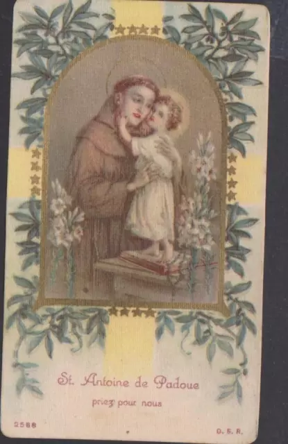Image Religieuse Holy Card Santini-Saint Antoine De Padoue Et L'enfant Jesus