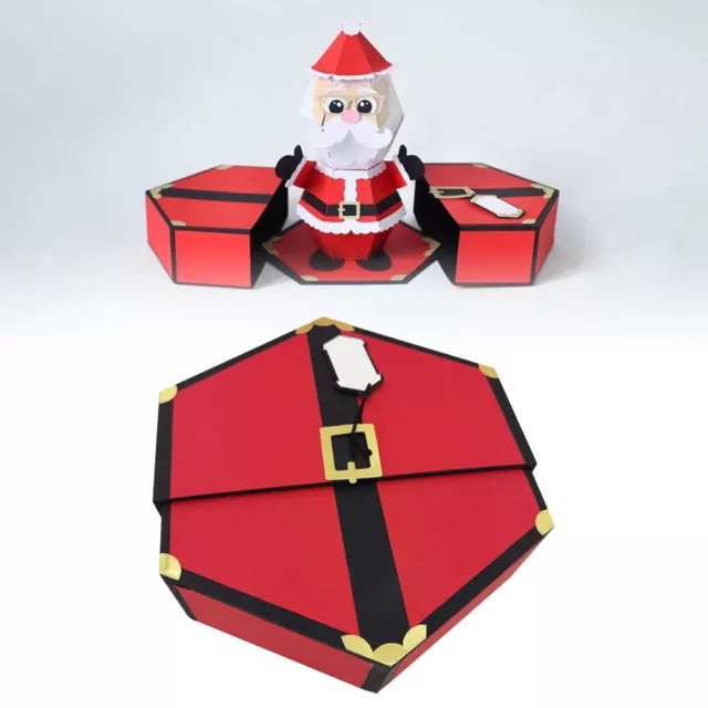 3D Santa Claus Prank Box Merry Christmas Handmade 3D Pop Up Xmas Card WR 3