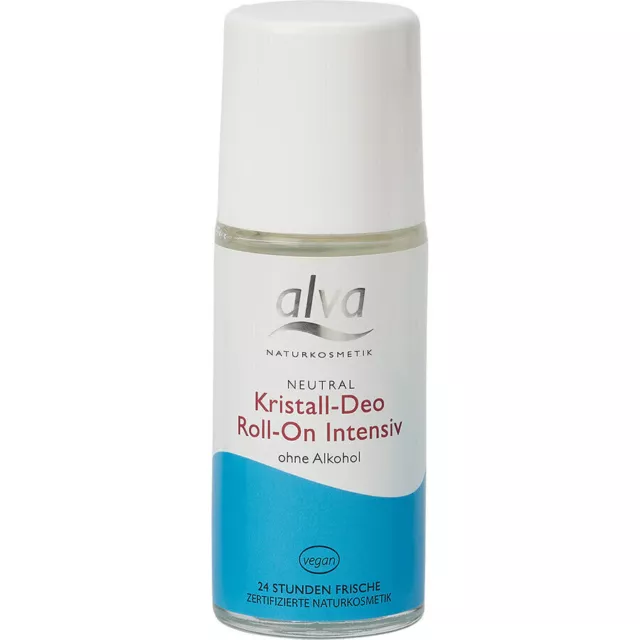 Alva Kristall - Deo - ROLL ON - INTENSIV 50ml - Naturkosmetik, bis zu 24h Schutz