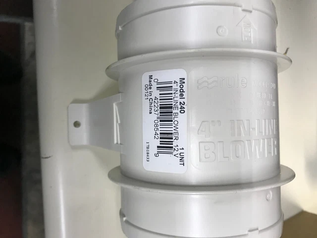 Rule Model 240 In-Line Boat Bilge Blower For 4" Ducting