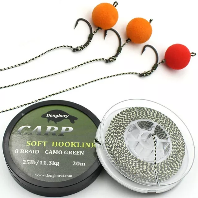 Carp Fishing Line Soft Hook Link Carp Hooklink Braid Line for Hair Rig 20m