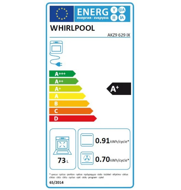 Whirlpool Four intégrable multifonction 73l 60cm a+ pyrolyse inox 2