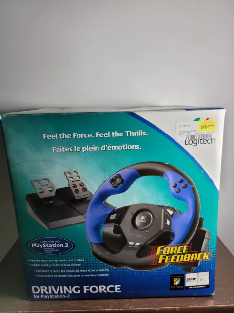 LOGITECH Driving Force GT E-X5C19 Steering Wheel Foot Pedals PC PS2 PS3 In  Box!