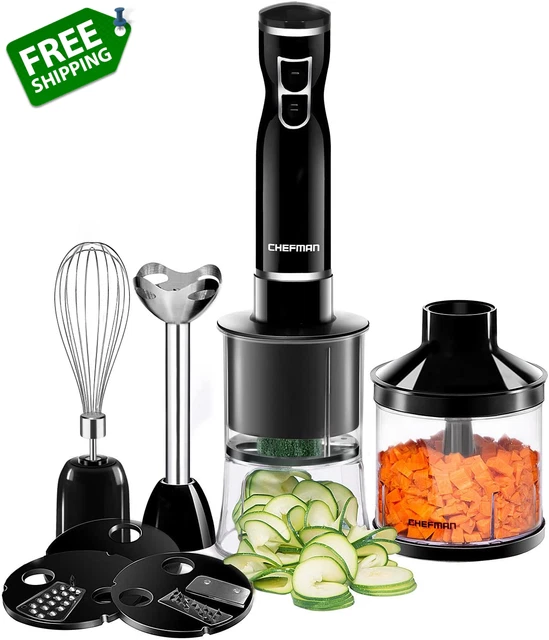 Electric Spiralizer & Immersion Blender/Vegetable Slicer 6-In-1 Food Prep Combo