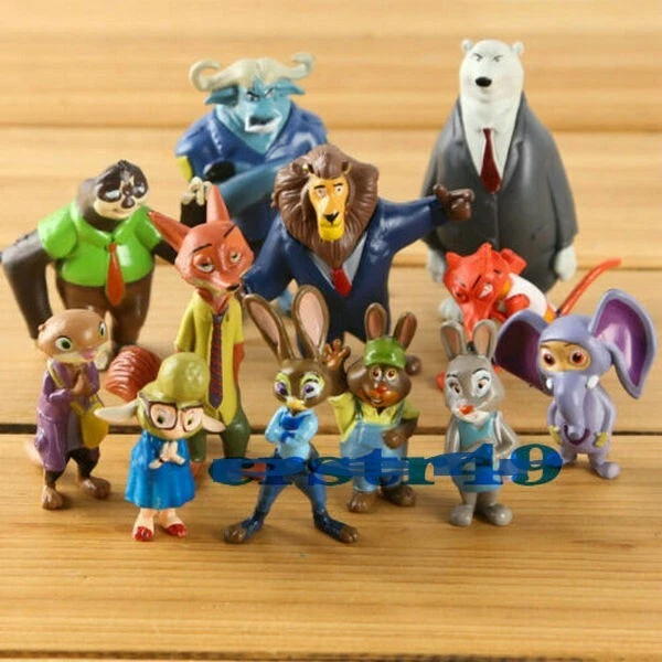 12PCS ZOOTOPIA ZOOTROPOLIS Judy Hopps Nick Wilde Mr Big Mini Doll Toys ...