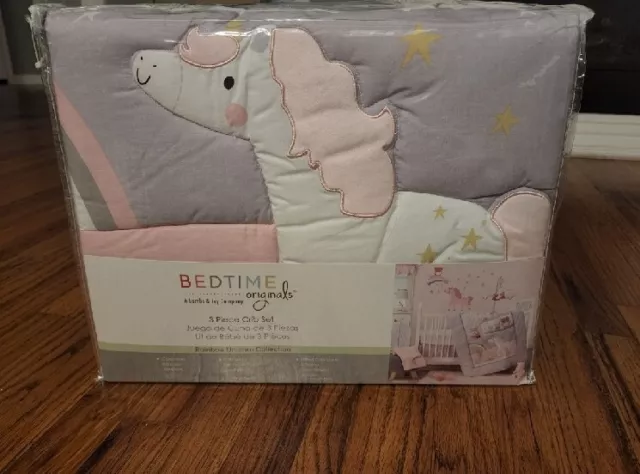 Lambs & Ivy Bedtime Originals Rainbow Unicorn 3 Piece Crib Bedding Set