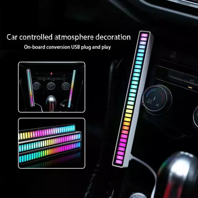 32-LED RGB Car Sound Control Voice Activated Pickup Music Rhythm Party Light