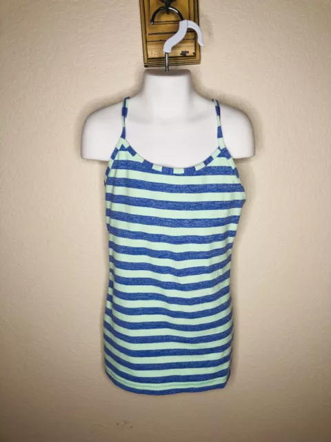 Lululemon Ivivva Tumblin Tank Mint Blue Yoga Top Built in Bra Girls Size 10 EUC