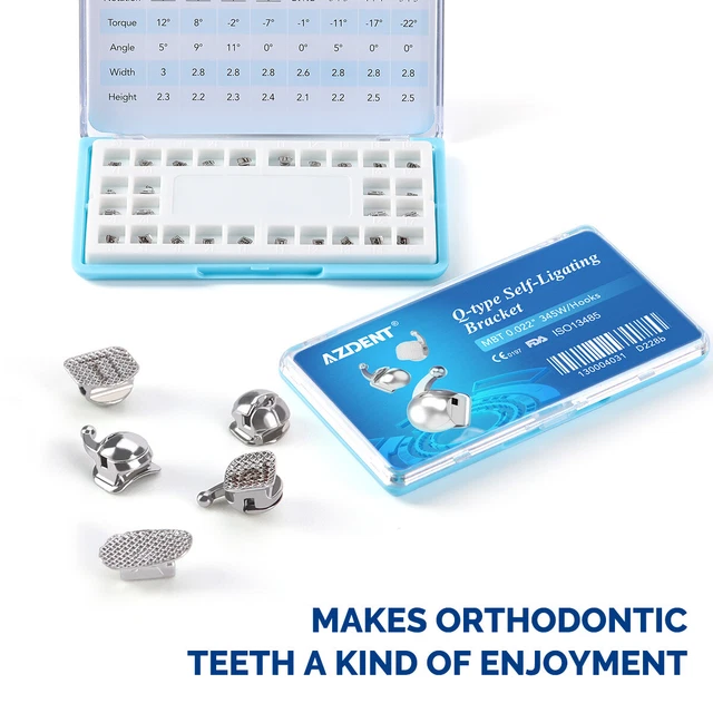 Dental Ortho Self-Ligating Brackets 0.022 345 Hook W/Buccal Tubes Smooth Surface