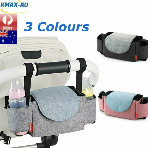 Baby Pushchair Organiser Cup Bottle Holder Mummy Bag Storage Buggy Stroller Pram