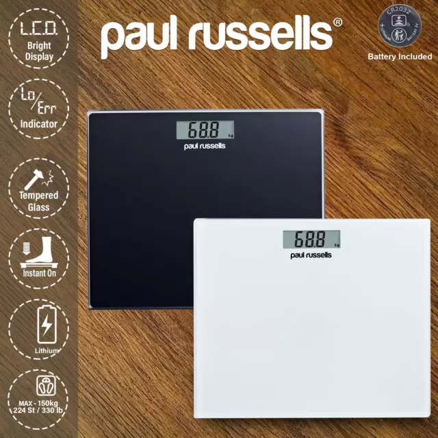 Bathroom Scales Weighing Digital LCD Electronic Body Glass Scale Weight 150kg